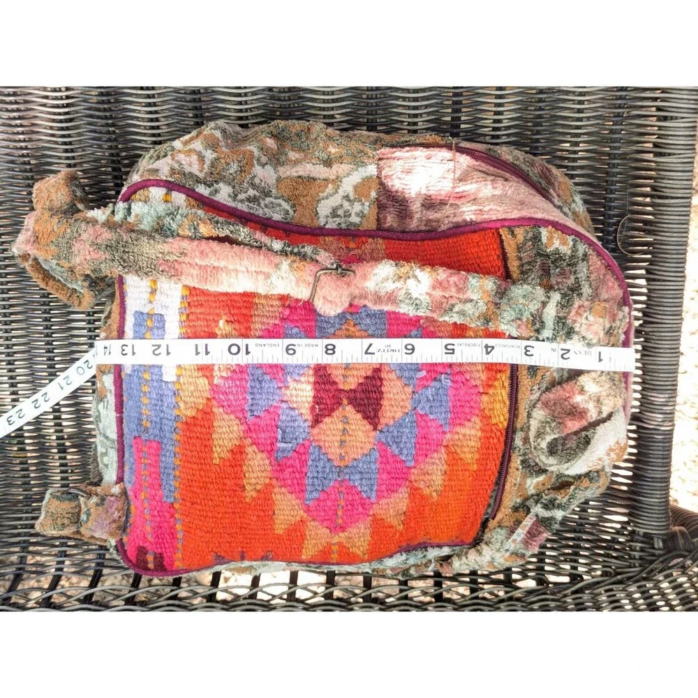 Vintage Kilim Carpet Backpack Woven Wool Rug Boho Whimsigoth Southwest Geometric